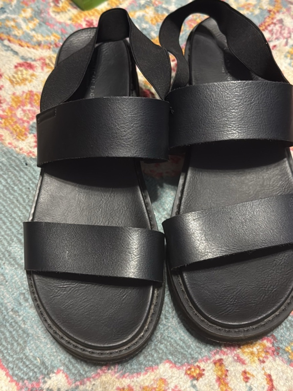 American Eagle Outfitters Black Women's Platform Slide Sandals